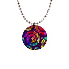 Abstract Background Spiral Colorful 1  Button Necklace