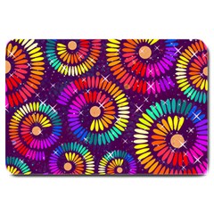 Abstract Background Spiral Colorful Large Doormat 