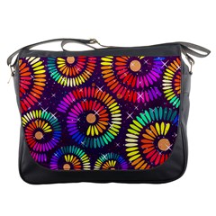 Abstract Background Spiral Colorful Messenger Bag by HermanTelo