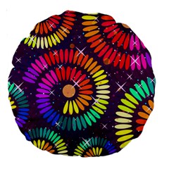 Abstract Background Spiral Colorful Large 18  Premium Round Cushions by HermanTelo
