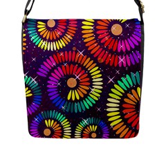 Abstract Background Spiral Colorful Flap Closure Messenger Bag (l) by HermanTelo