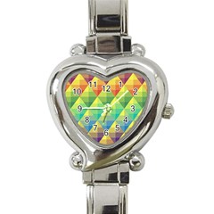 Background Colorful Geometric Triangle Heart Italian Charm Watch by HermanTelo