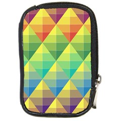 Background Colorful Geometric Triangle Compact Camera Leather Case by HermanTelo