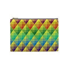 Background Colorful Geometric Triangle Cosmetic Bag (medium) by HermanTelo