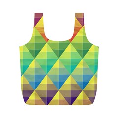 Background Colorful Geometric Triangle Full Print Recycle Bag (m) by HermanTelo