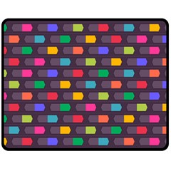 Background Colorful Geometric Double Sided Fleece Blanket (medium)  by HermanTelo