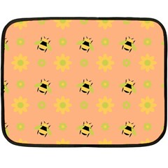 Bee Bug Nature Wallpaper Double Sided Fleece Blanket (mini)  by HermanTelo