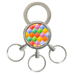 Background Colorful Geometric Triangle Rainbow 3-ring Key Chains