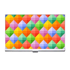 Background Colorful Geometric Triangle Rainbow Business Card Holder by HermanTelo