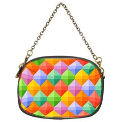 Background Colorful Geometric Triangle Rainbow Chain Purse (two Sides)