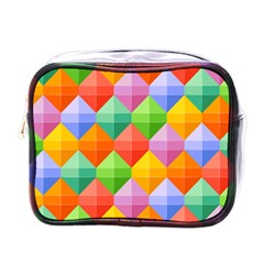 Background Colorful Geometric Triangle Rainbow Mini Toiletries Bag (one Side)