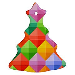 Background Colorful Geometric Triangle Rainbow Ornament (christmas Tree) 