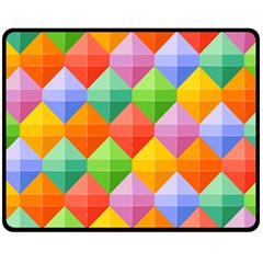 Background Colorful Geometric Triangle Rainbow Double Sided Fleece Blanket (medium) 