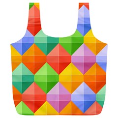 Background Colorful Geometric Triangle Rainbow Full Print Recycle Bag (xl)