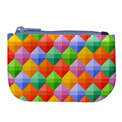 Background Colorful Geometric Triangle Rainbow Large Coin Purse