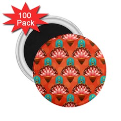 Background Floral Pattern Red 2 25  Magnets (100 Pack)  by HermanTelo