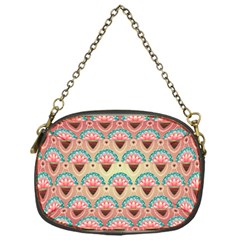 Background Floral Pattern Pink Chain Purse (one Side) by HermanTelo
