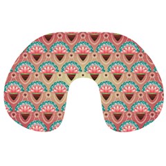 Background Floral Pattern Pink Travel Neck Pillows