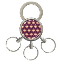 Background Floral Pattern Purple 3-ring Key Chains by HermanTelo
