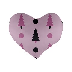 Christmas Tree Fir Den Standard 16  Premium Heart Shape Cushions