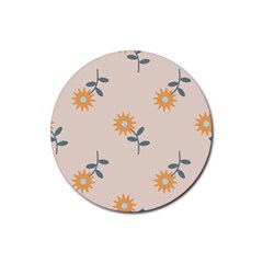 Flowers Continuous Pattern Nature Rubber Coaster (round)  by HermanTelo