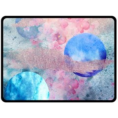 Abstract Clouds And Moon Double Sided Fleece Blanket (large)  by charliecreates