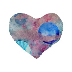 Abstract Clouds And Moon Standard 16  Premium Flano Heart Shape Cushions