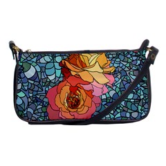 Stained Glass Roses Shoulder Clutch Bag