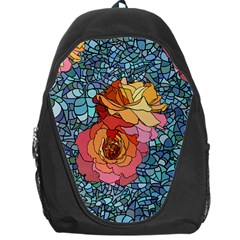 Stained Glass Roses Backpack Bag by WensdaiAmbrose