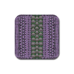 Decorative Juwel And Pearls Ornate Rubber Square Coaster (4 Pack)  by pepitasart