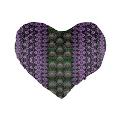 Decorative Juwel And Pearls Ornate Standard 16  Premium Heart Shape Cushions by pepitasart