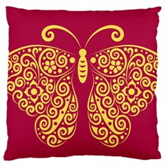 Butterfly Insect Bug Decoration Large Flano Cushion Case (two Sides) by HermanTelo