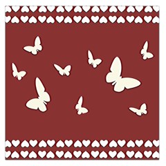 Heart Love Butterflies Animal Large Satin Scarf (square)