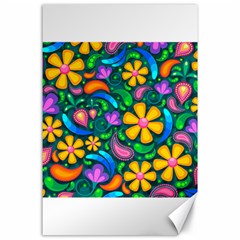 Floral Paisley Background Flower Green Canvas 24  X 36  by HermanTelo