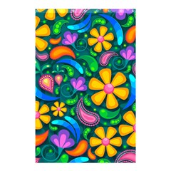 Floral Paisley Background Flower Green Shower Curtain 48  X 72  (small)  by HermanTelo