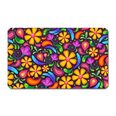 Floral Paisley Background Flower Purple Magnet (rectangular) by HermanTelo