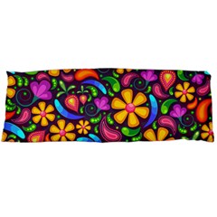 Floral Paisley Background Flower Purple Body Pillow Case (dakimakura) by HermanTelo