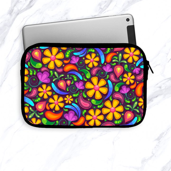 Floral Paisley Background Flower Purple Apple iPad Mini Zipper Cases