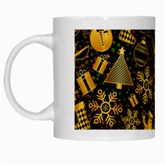 Christmas Background Gold White Mugs