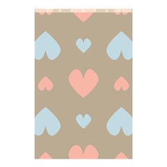 Hearts Heart Love Romantic Brown Shower Curtain 48  X 72  (small)  by HermanTelo