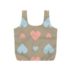 Hearts Heart Love Romantic Brown Full Print Recycle Bag (s)