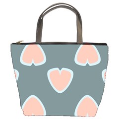 Hearts Love Blue Pink Green Bucket Bag by HermanTelo