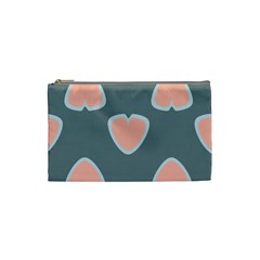 Hearts Love Blue Pink Green Cosmetic Bag (small)
