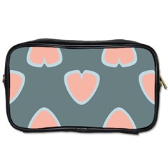 Hearts Love Blue Pink Green Toiletries Bag (two Sides) by HermanTelo