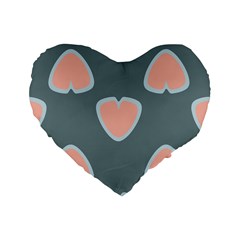 Hearts Love Blue Pink Green Standard 16  Premium Heart Shape Cushions