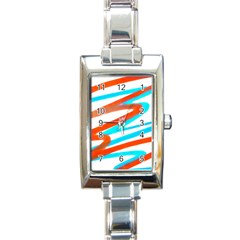 Abstract Colors Print Design Rectangle Italian Charm Watch by dflcprintsclothing