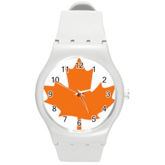 Logo Of New Democratic Party Of Canada Round Plastic Sport Watch (m) by abbeyz71