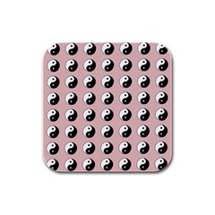 Yin Yang Pattern Rubber Square Coaster (4 Pack)  by Valentinaart
