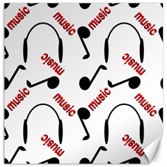 Music Letters Word Headphones Note Canvas 12  X 12  by HermanTelo