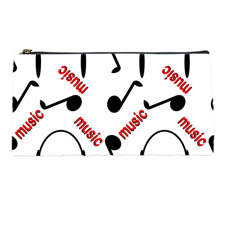 Music Letters Word Headphones Note Pencil Cases